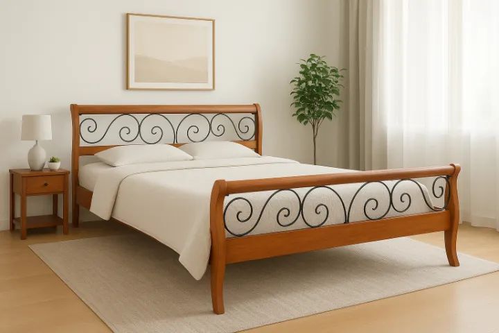 Cama Queen Detalhe em Ferro - Rr Móveis 