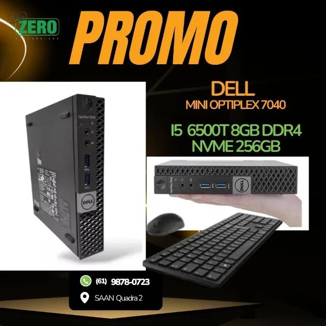 Computador mini Dell optiplex 7040 i5 6500t 8gb nvme 256gb