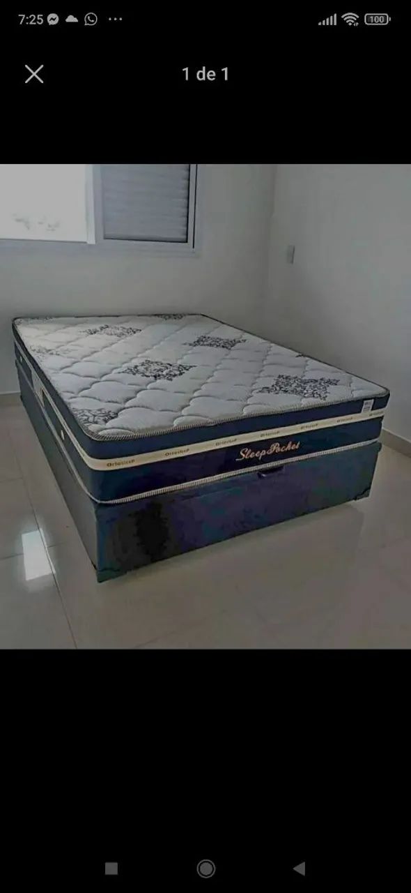 Cama casal box e colchão 