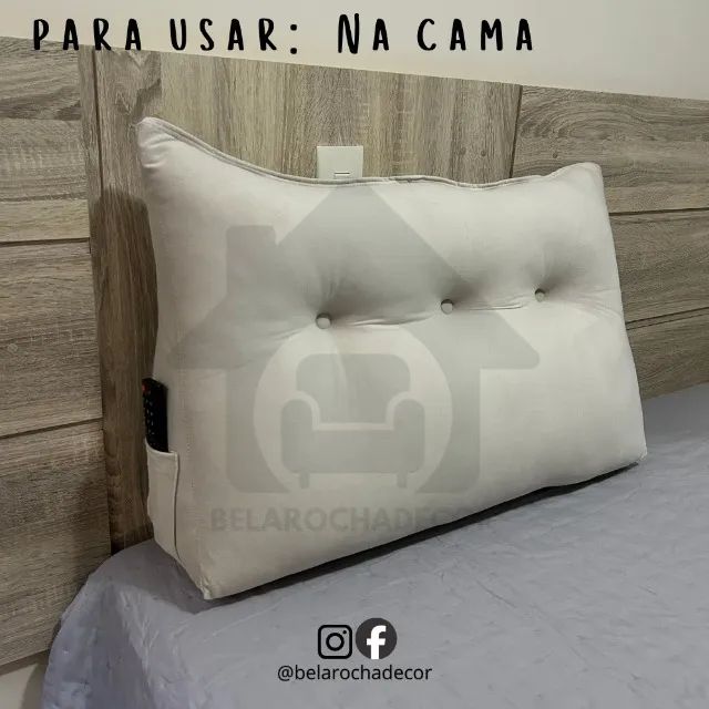 Almofada Cabeceira Apoio 90cm Veludo Nova  - Foto 2