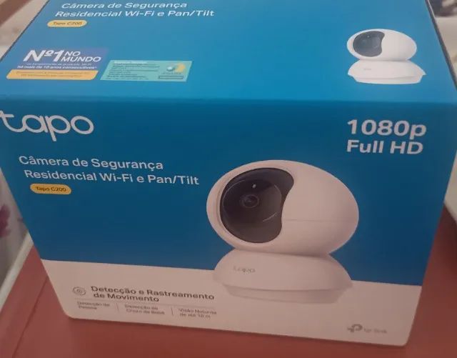 Câmera De Segurança TP Link Tapo C200 Wi-Fi Interna 360º 1080p Full HD - Nova/ Na Caixa