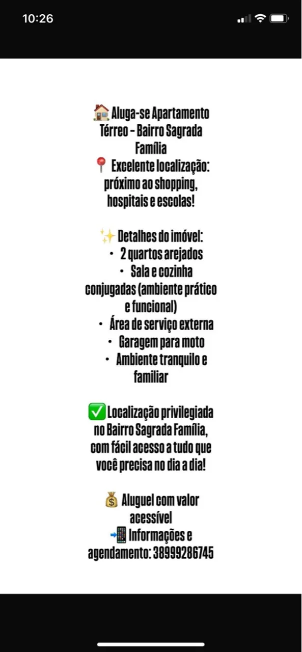 ALIGUEL KIT NET BAIRRO SAGRADA FAMÍLIA