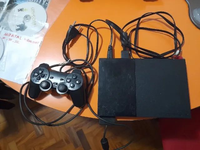 Vídeo Game Plastation ll Slim, 1 controle paralelo + cabo A/V + Cabo de força + 5 jogos pa - Foto 6