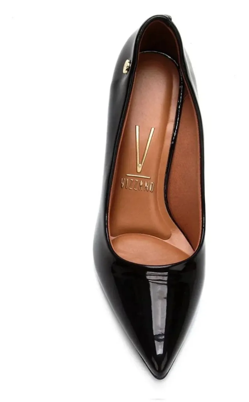 Scarpin Vizzano Preto Verniz - Elegância em Cada Passo