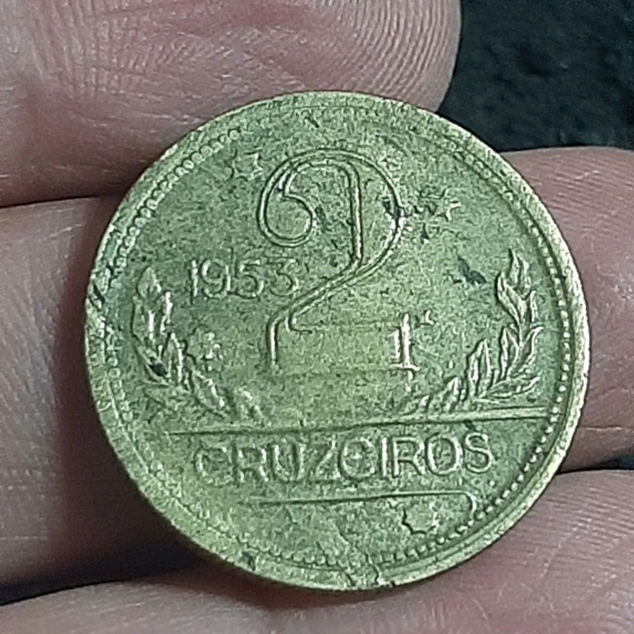 Moeda 2 Cruzeiros 1953 Cunho Quebrado