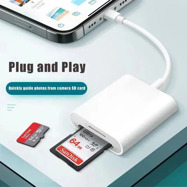 Leitor SD/TF para iPhone - Compatível com Cartões de Memória - Foto 2
