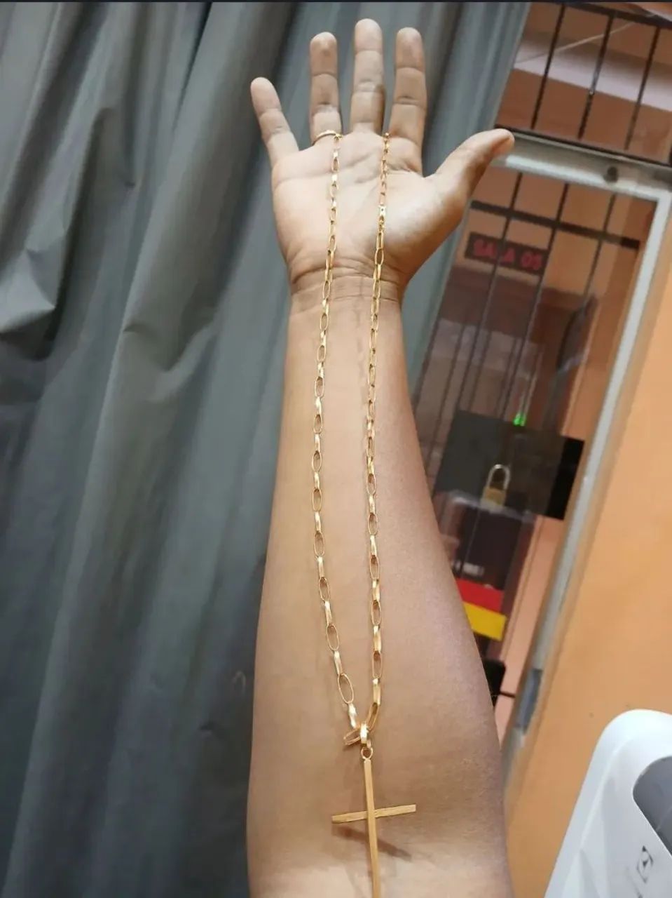 Cordão de prata banhado a ouro 