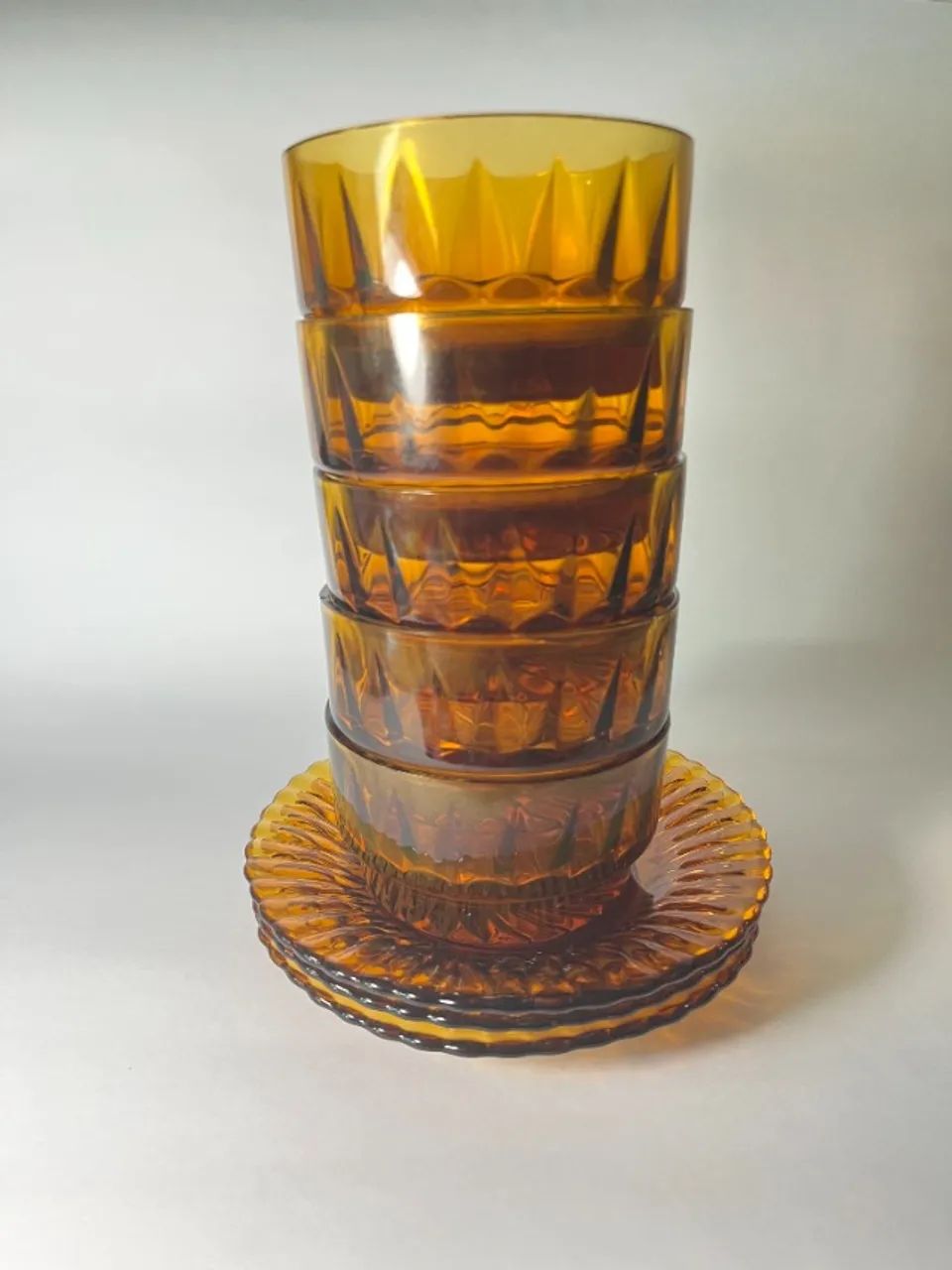 Conjunto de sobremesa Nadir Figueiredo vidros de âmbar 
