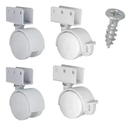 Kit 4 Rodizios para Berço - Branco