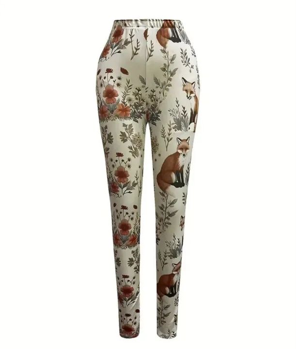 Legging de raposa com flores - tamanho G  - Foto 2