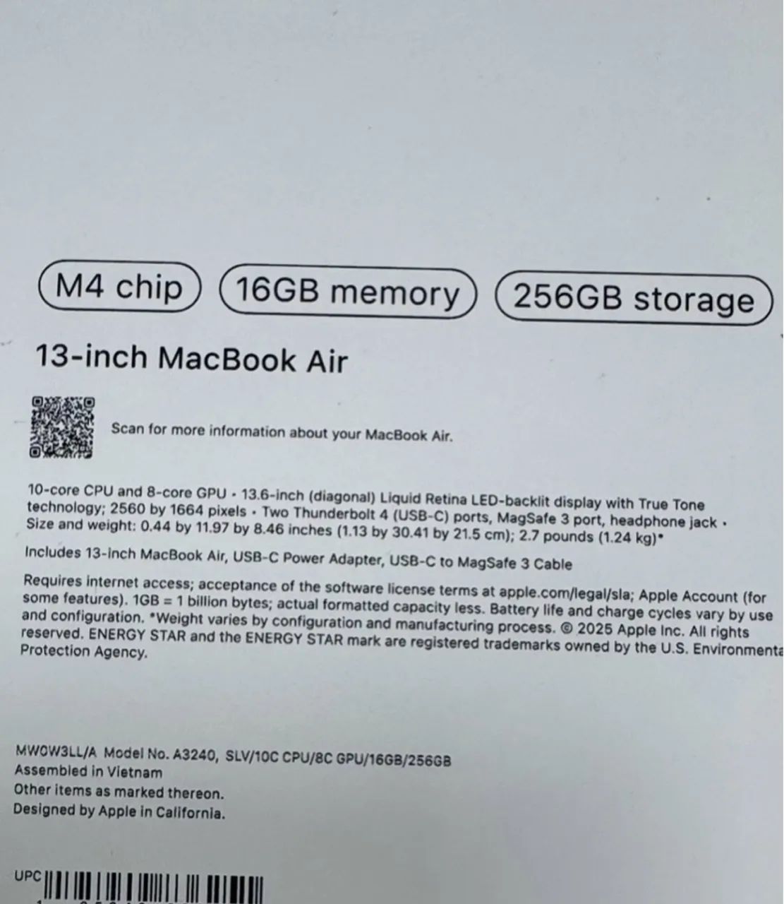 MacBook Air M4 13.6 2025 16GB/ 256SSD - Foto 2