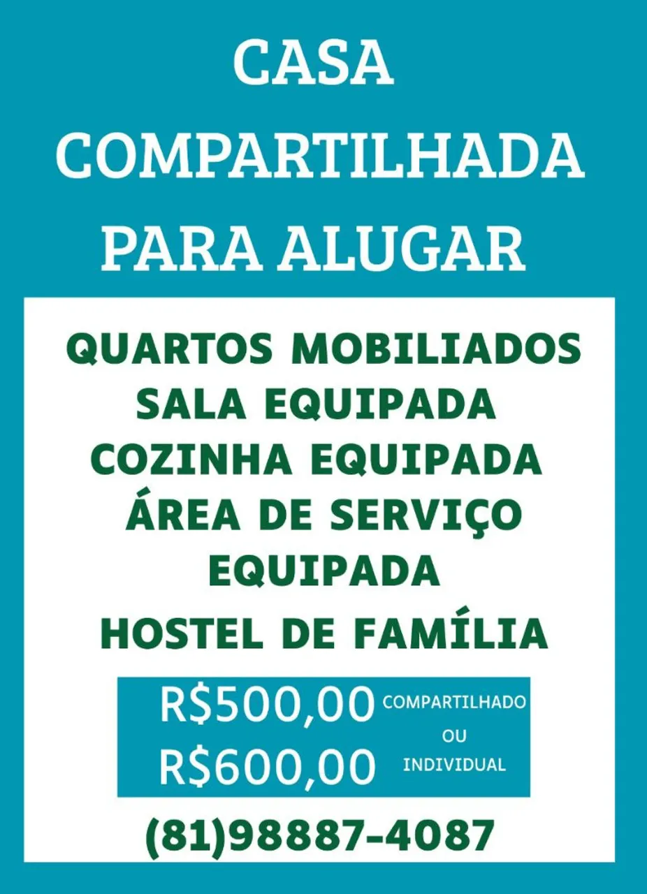 Quarto compartilhado só para mulheres