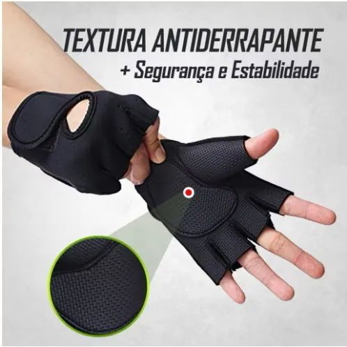 Luva  Para Academia  Treino Musculação Feminina Masculina com Velcro Ciclismo Ginástica - Foto 5