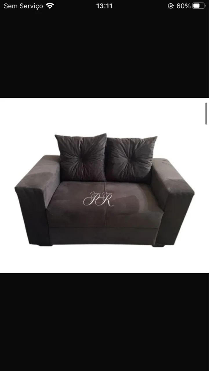 Sofá de 2 Lugares em Suede Bege - Foto 3