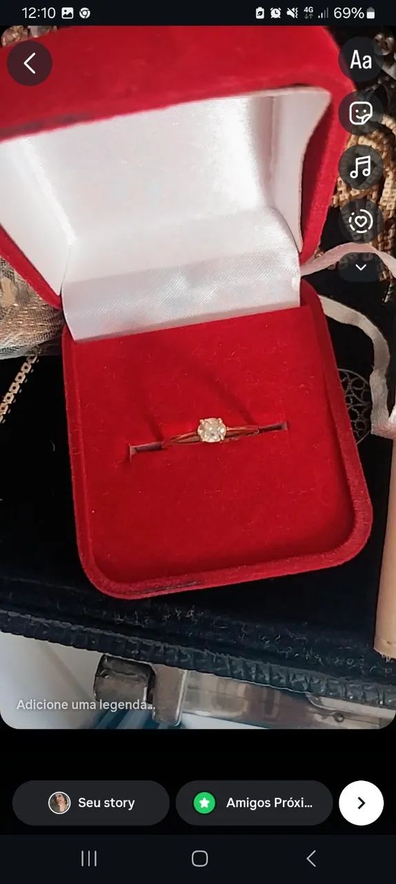 Anel ouro 18k com diamante  - Foto 3