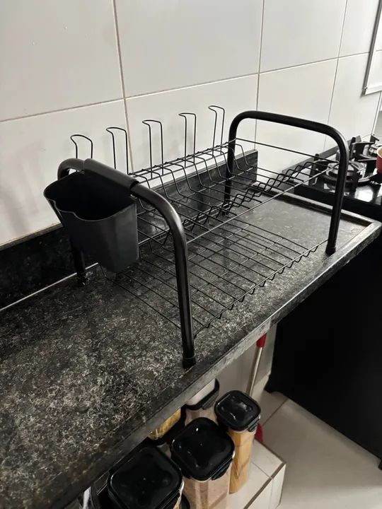 Porta Prato de Metal Preto - Duas Andares - Foto 3