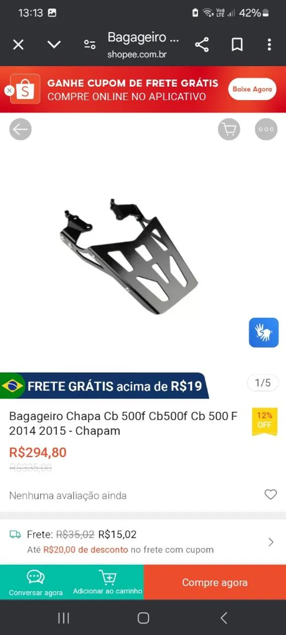 Bagageiro Chapam CB 500F 2014-2015