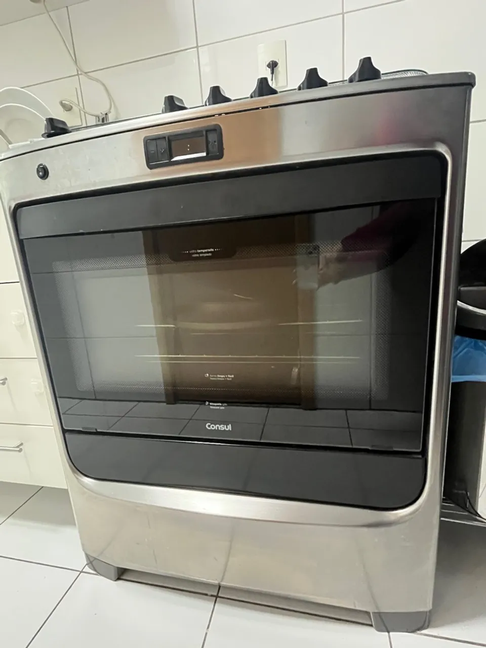 Fogão Consul Inox com Forno Elétrico 5 bocas