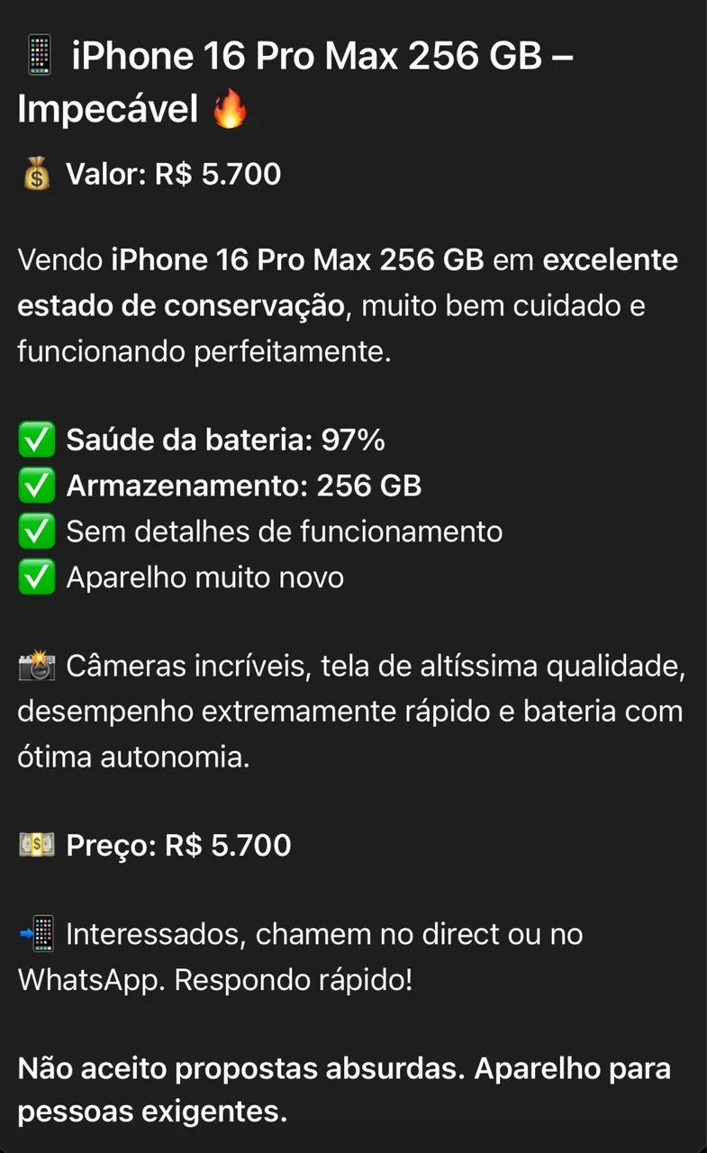 iPhone 16 pro Max 256GB muito novo - Foto 5