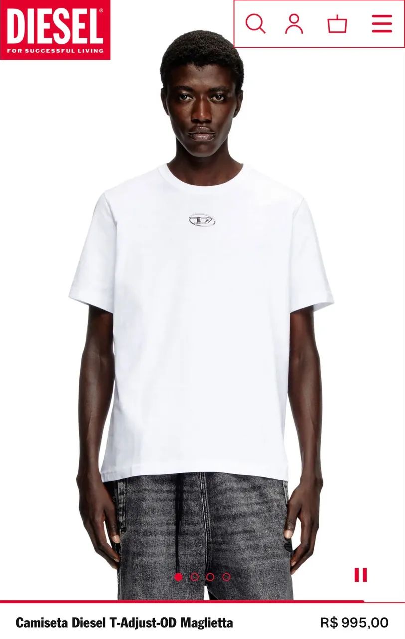 Camiseta diesel branca  - Foto 5