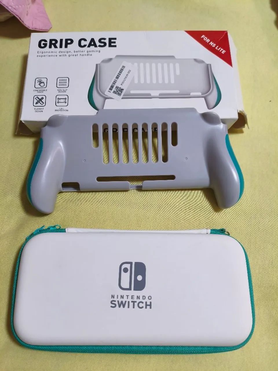 Case e Gripe Nintendo lite novo na caixa