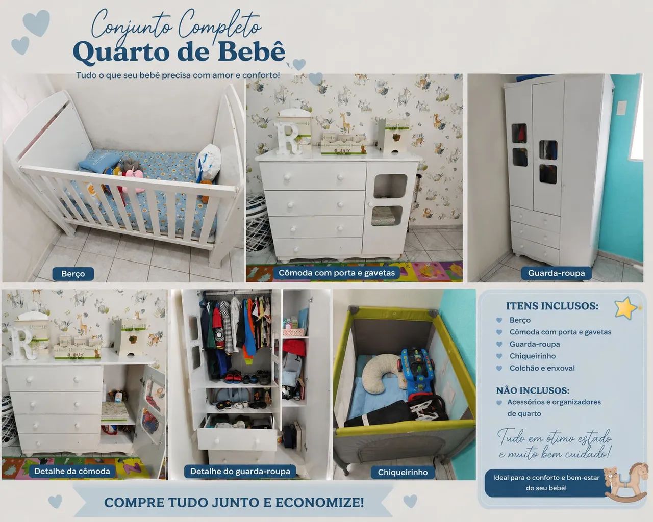 Jogo de quarto de bebê 