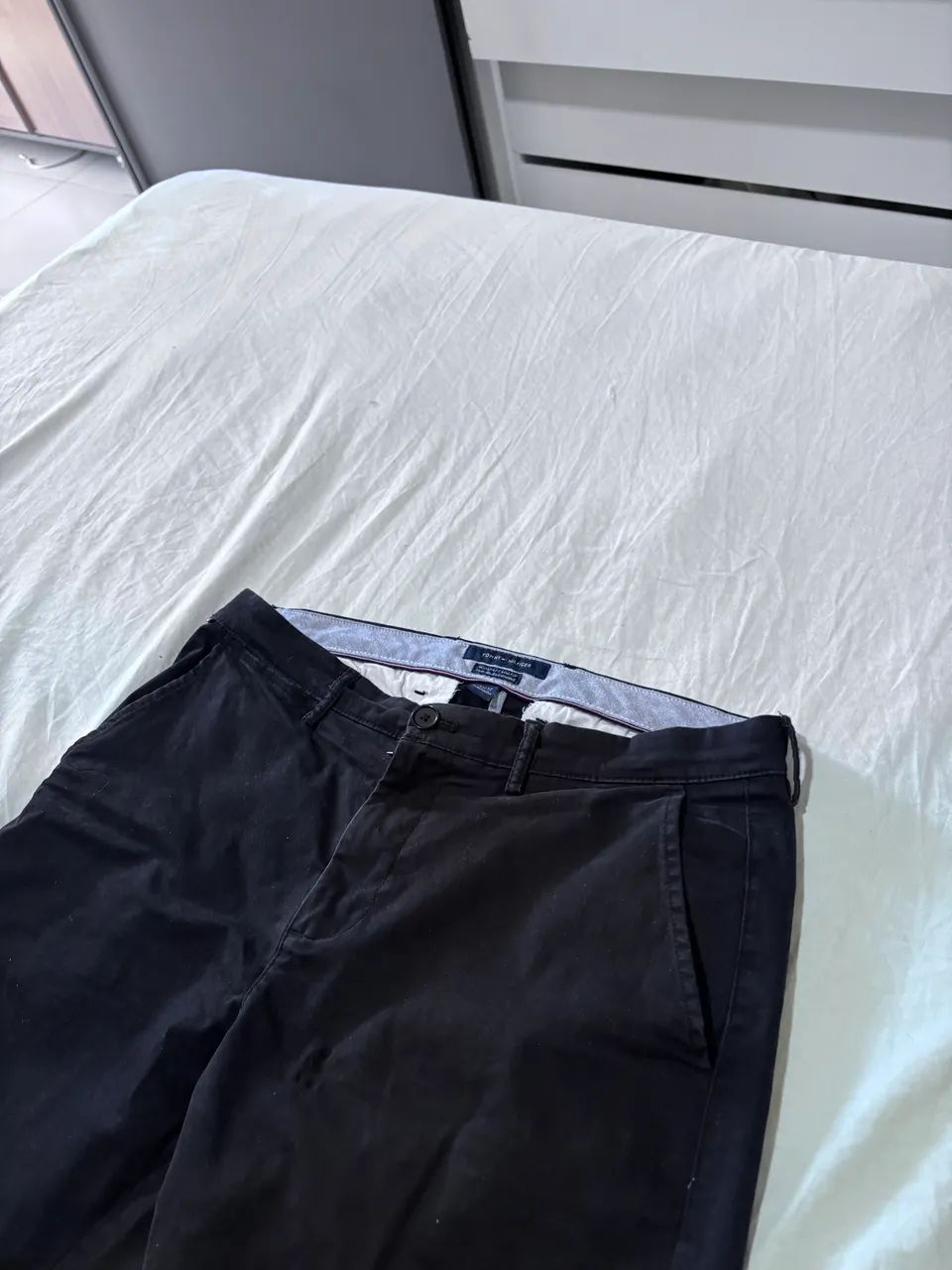 Calça Tommy Hilfiger Slim Fit Stretch Preta Tamanho 42 Semi Nova - Foto 5