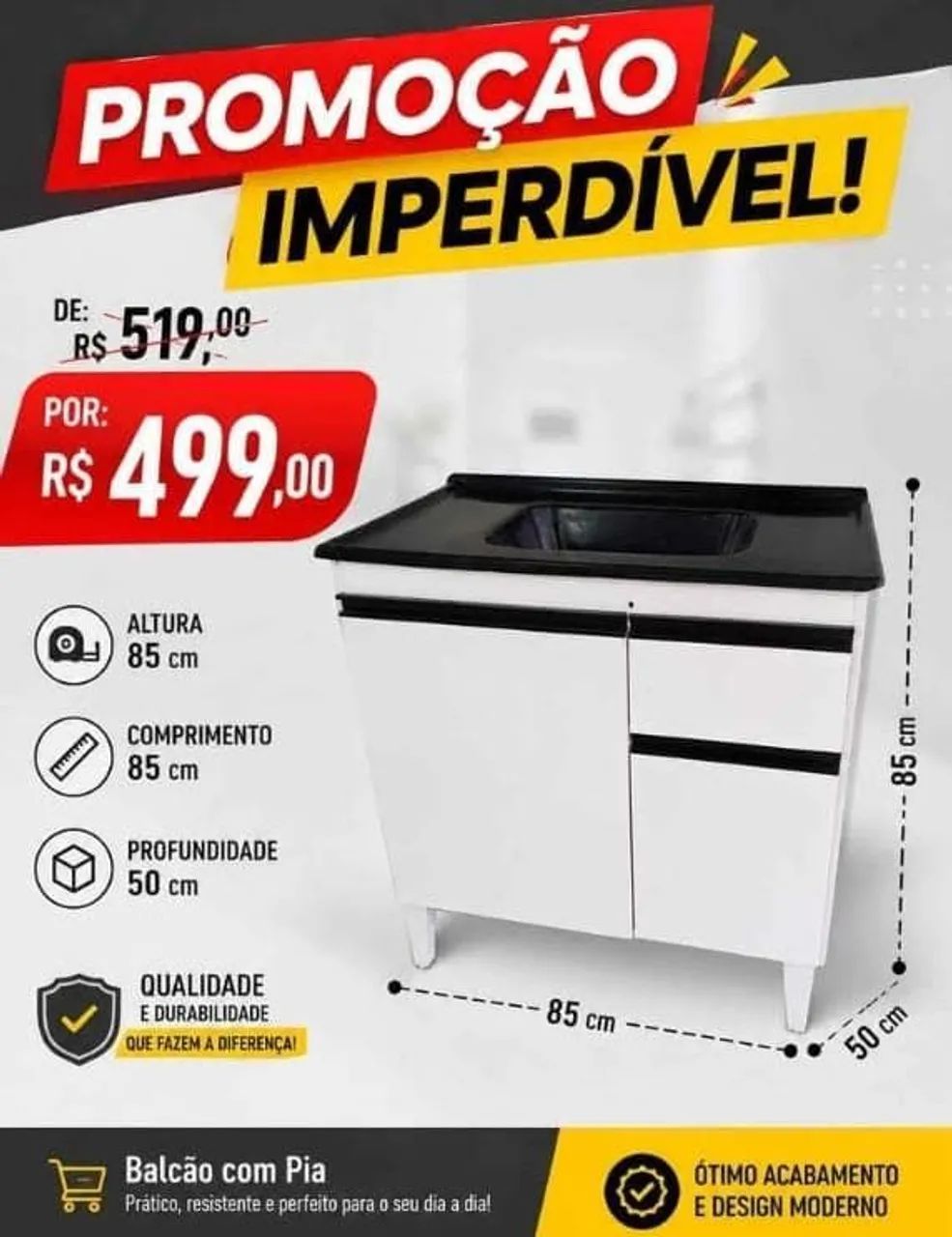 Balcão com pia  - Foto 2