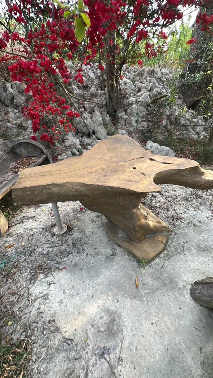Conjunto de moveis externos rústicos - madeira maciça - Foto 4