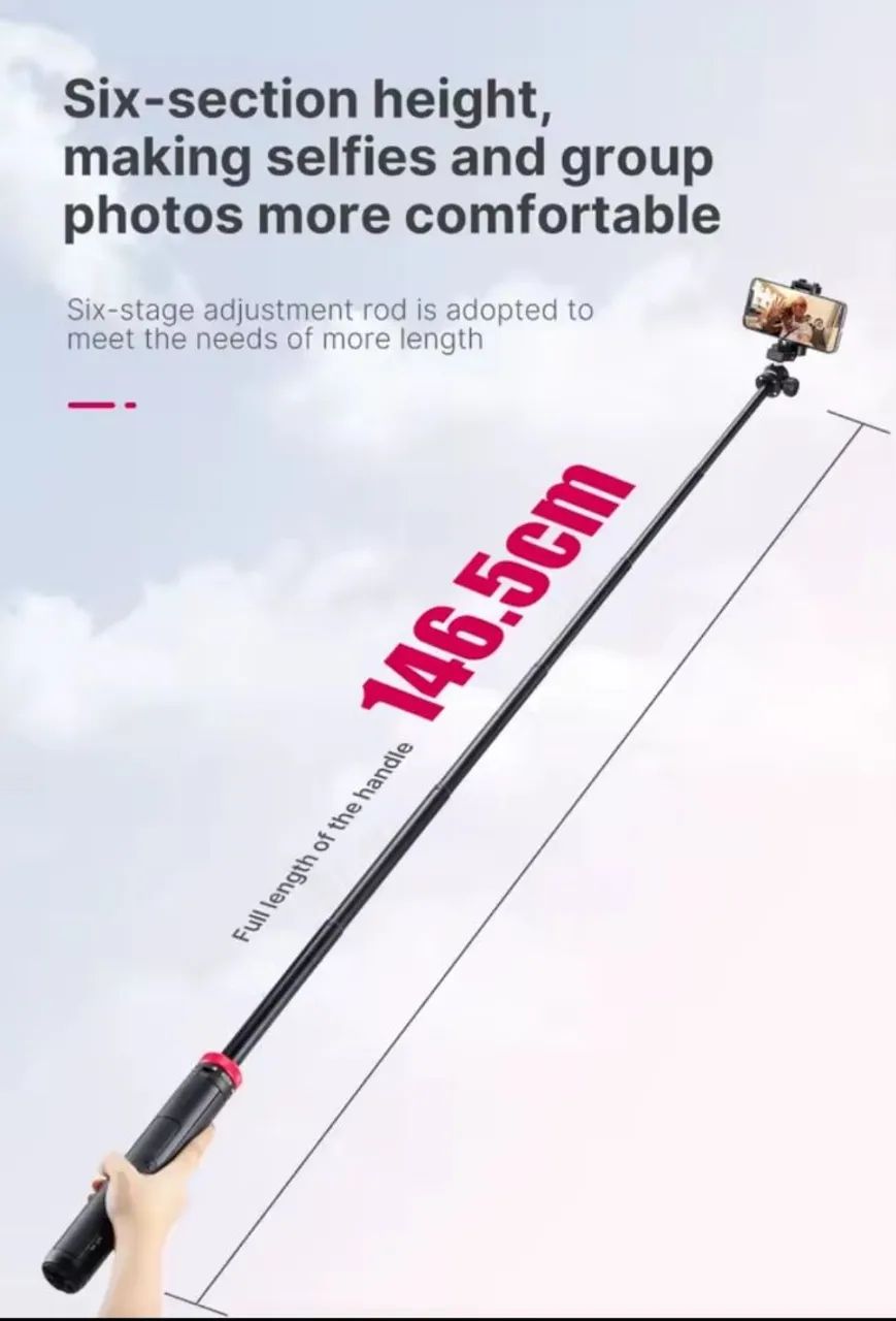 Tripé Ulanzi MT 44 Extensível para Vlog Selfie até 149 cm com Suporte - Foto 2