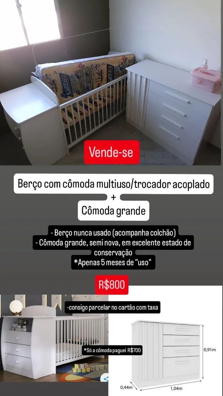 Berço e cômoda de bebê - Foto 2