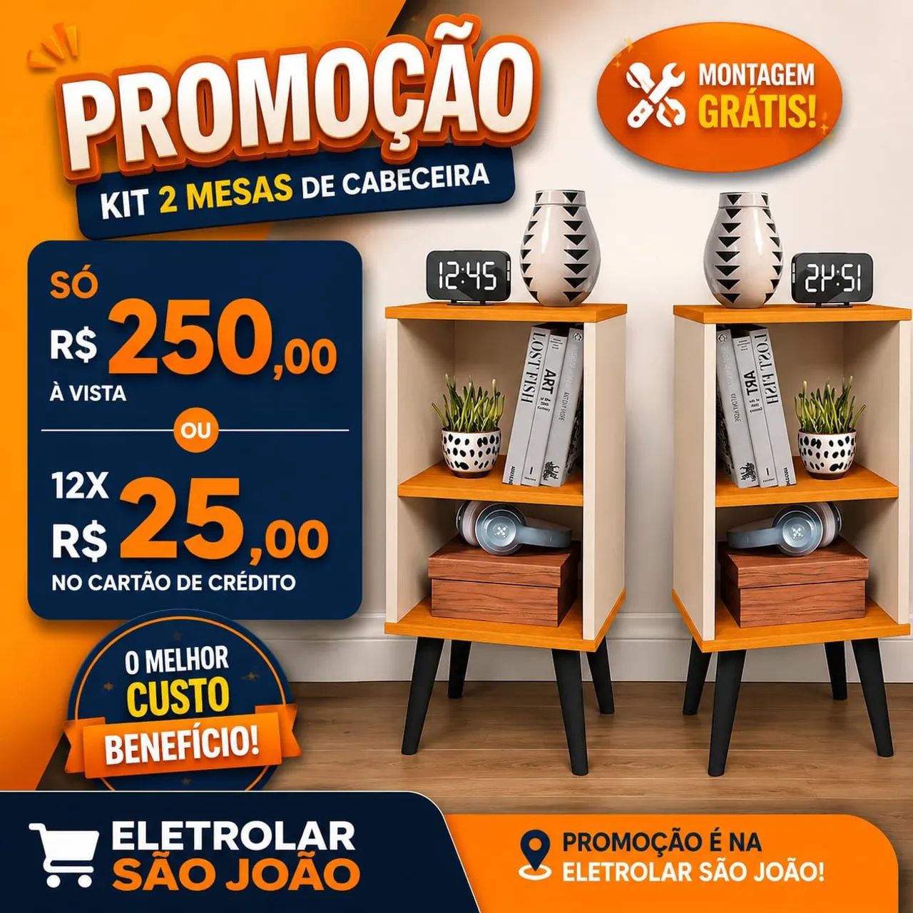Kit 2 criados mudo 