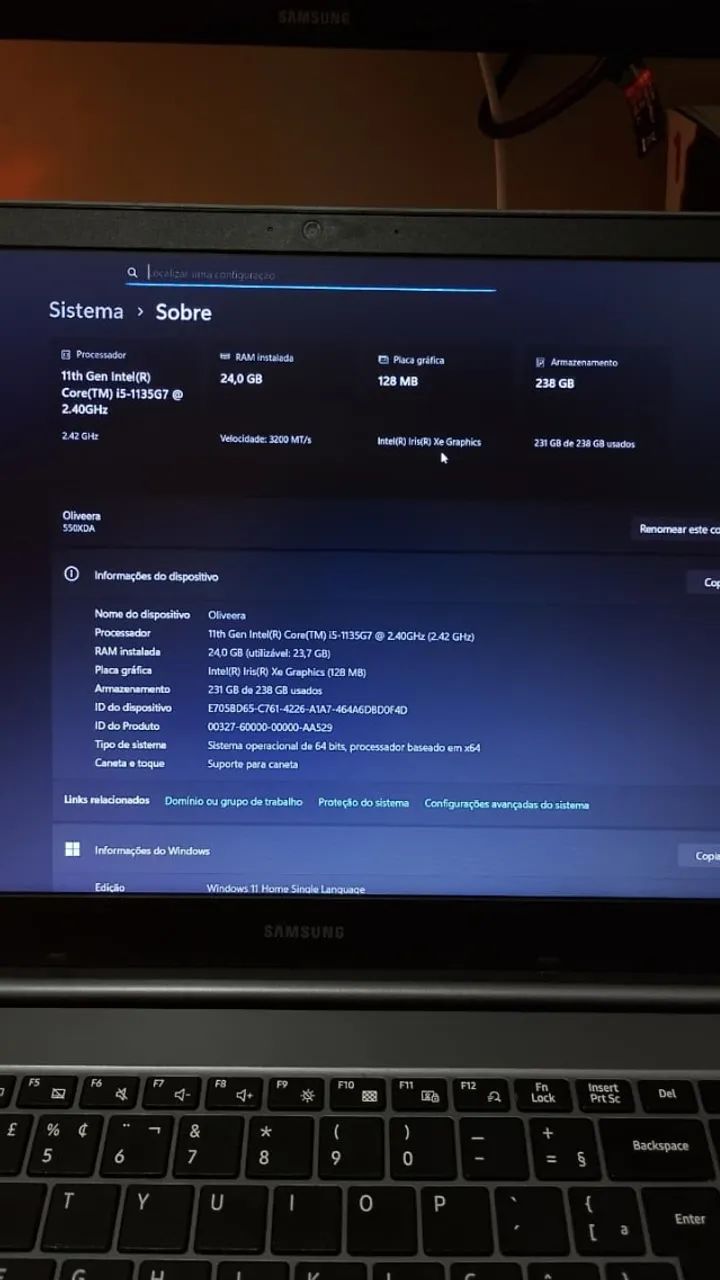 Notebook Samsung i5-1135G7 2.40Ghz 252GB/24GB RAM, Intel Iris XE - Foto 3