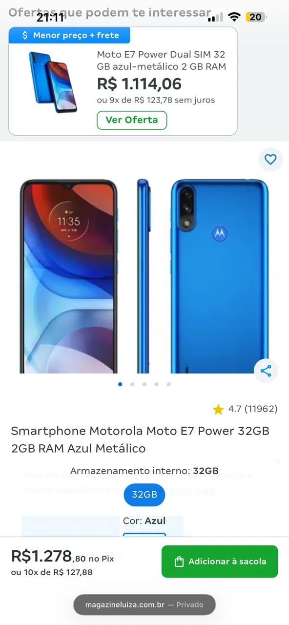 Celular Motorola e7 Power novinho - Foto 4