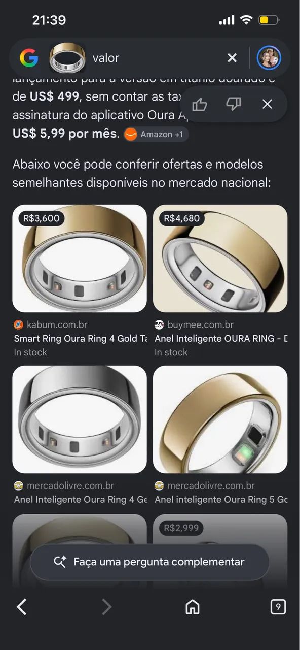 Oura Ring 4 Gold, Tamanho 12 - Foto 2