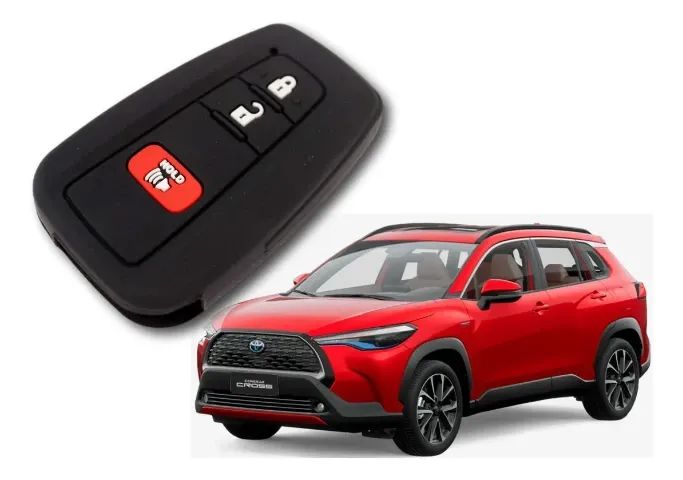 Capa de Chave Carro Toyota Corolla Cross 2020 a 2025 em Silicone Acessório Emborrachado