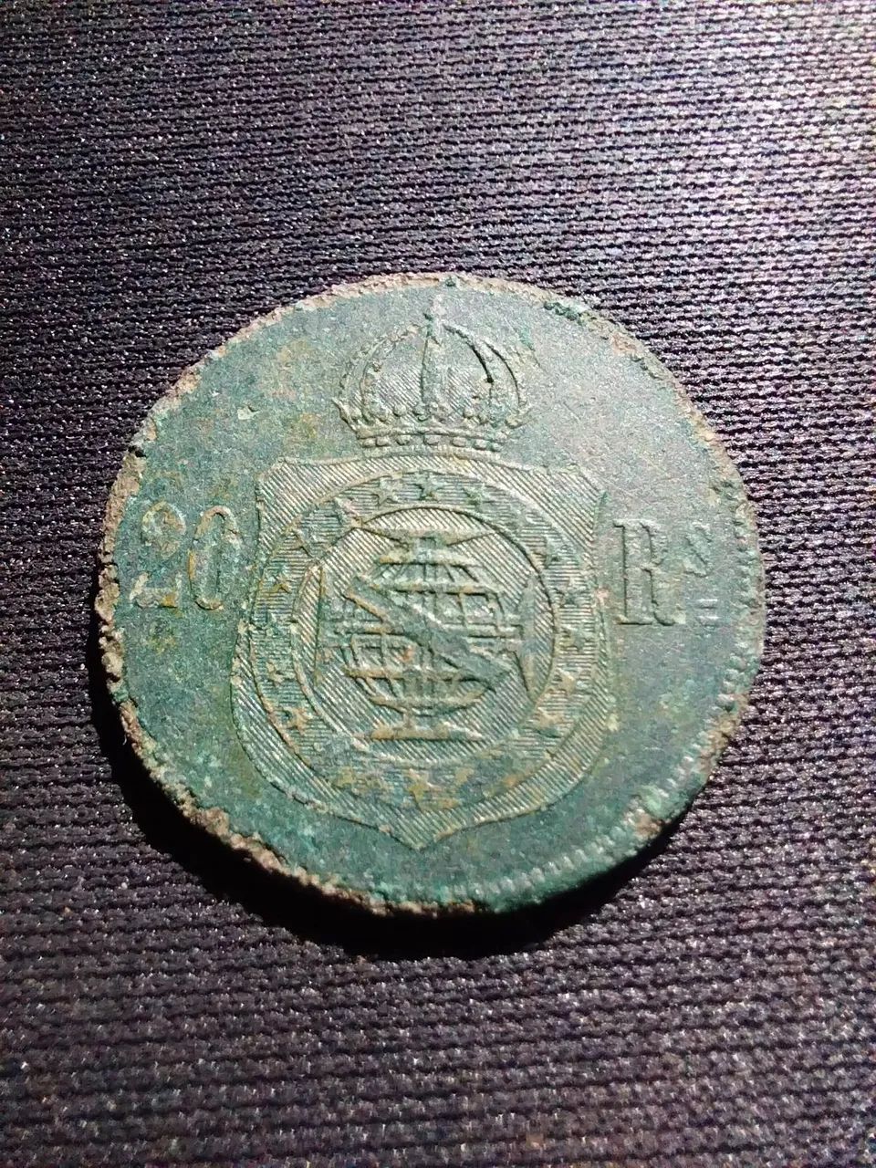 Moeda 20 Réis.  Numismática, colecionismo