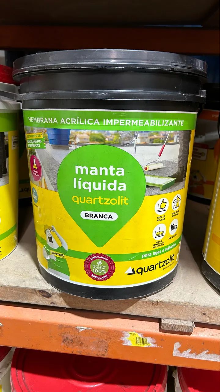 Manta Líquida Branca Quartzolit 18kg - Impermeabiliza e Reduz o Calor