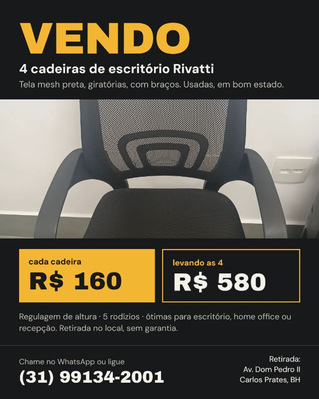 Cadeiras de escritório Rivatti