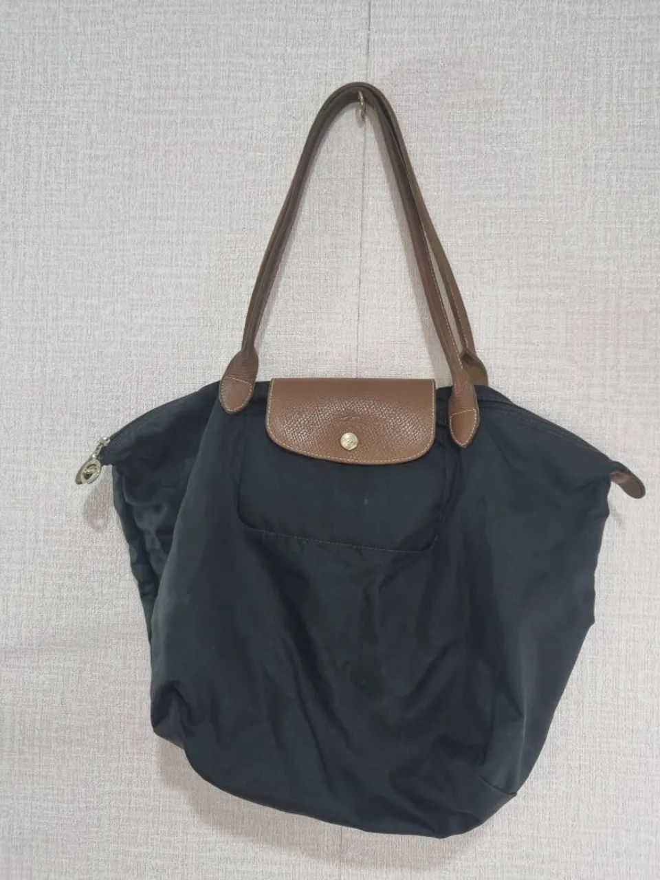 Bolsa tote Longchamp Le Pliage preta - Foto 4