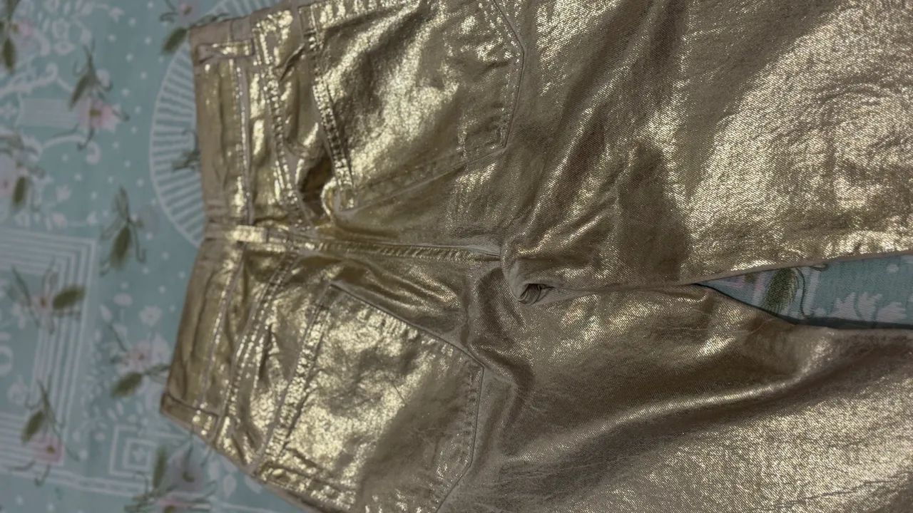 Calça jeans dourada zara - Foto 5