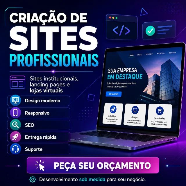 Desenvolvimento de Sites, Landing Pages e Lojas Virtuais