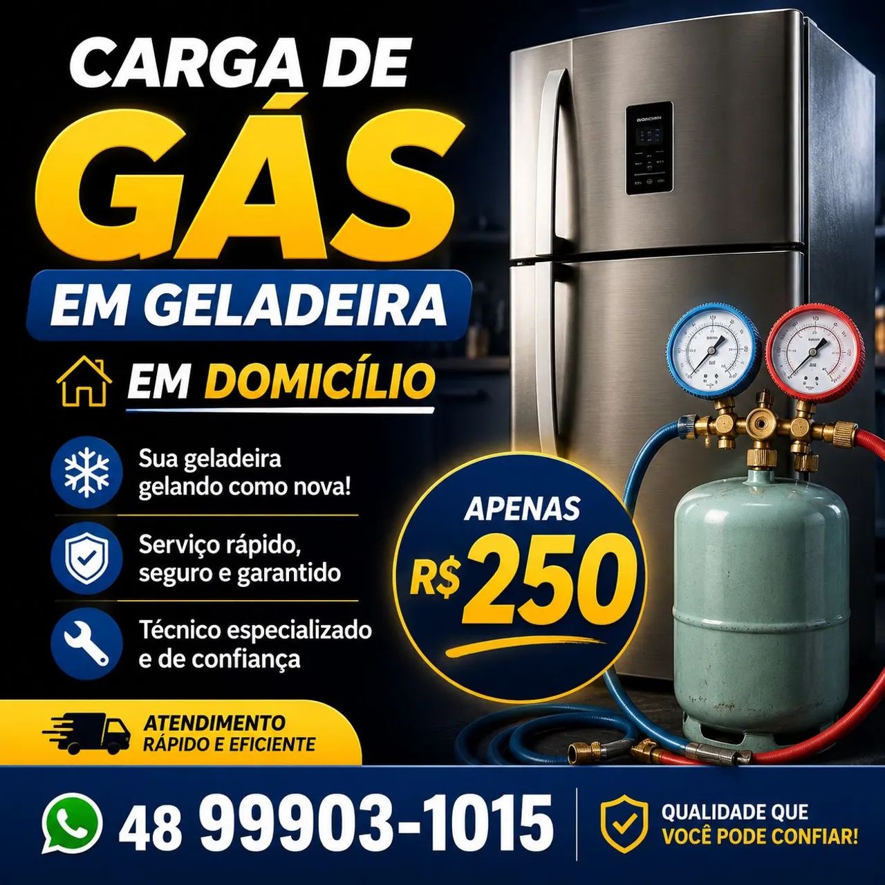 Gás em geladeira 