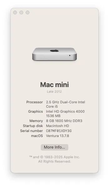 mac mini late 2012