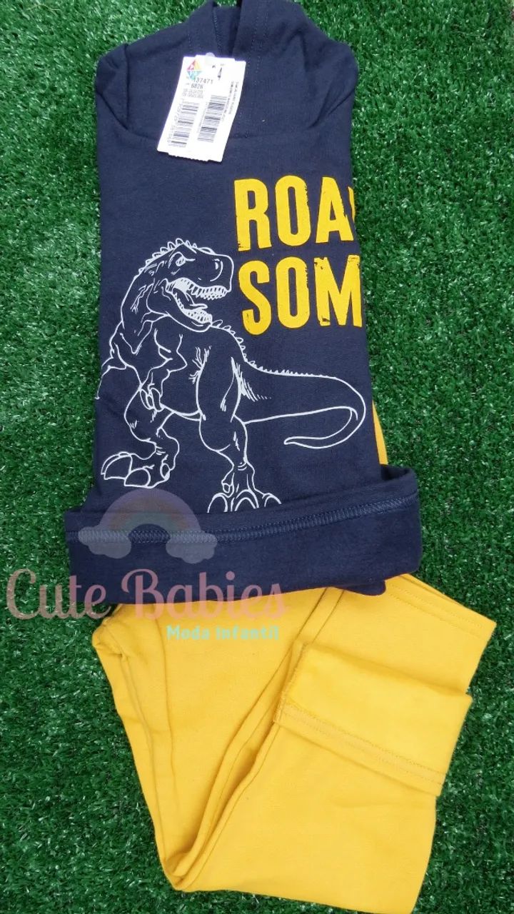 Conjunto de moletom infantil Roar - Tam 4 - Foto 3