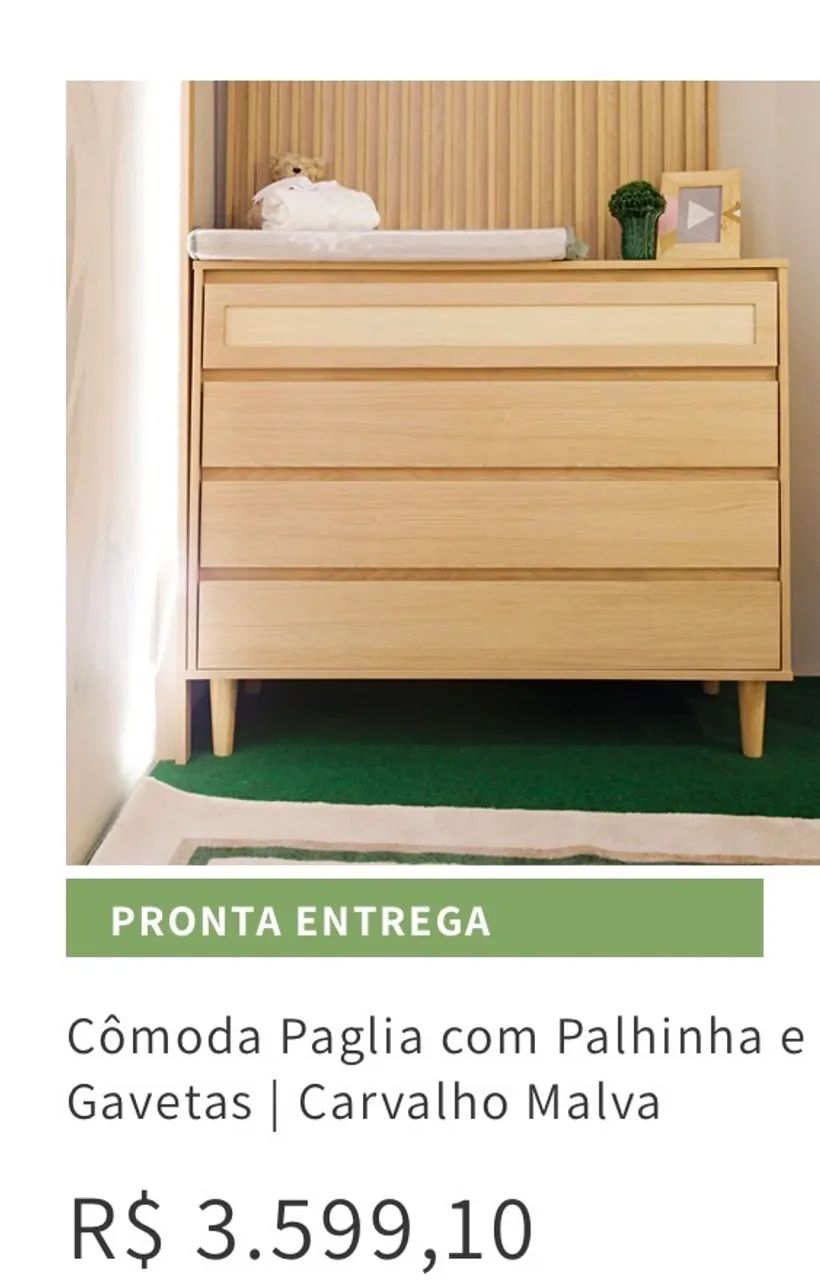 Cômoda palhinha madeira - Foto 2