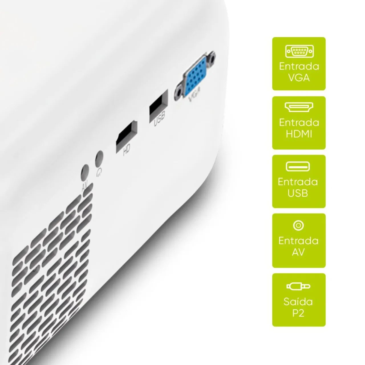 Projetor Multimídia 5000 Lúmens Get Vision 5 Full HD com HDMI, USB e AV - Foto 3