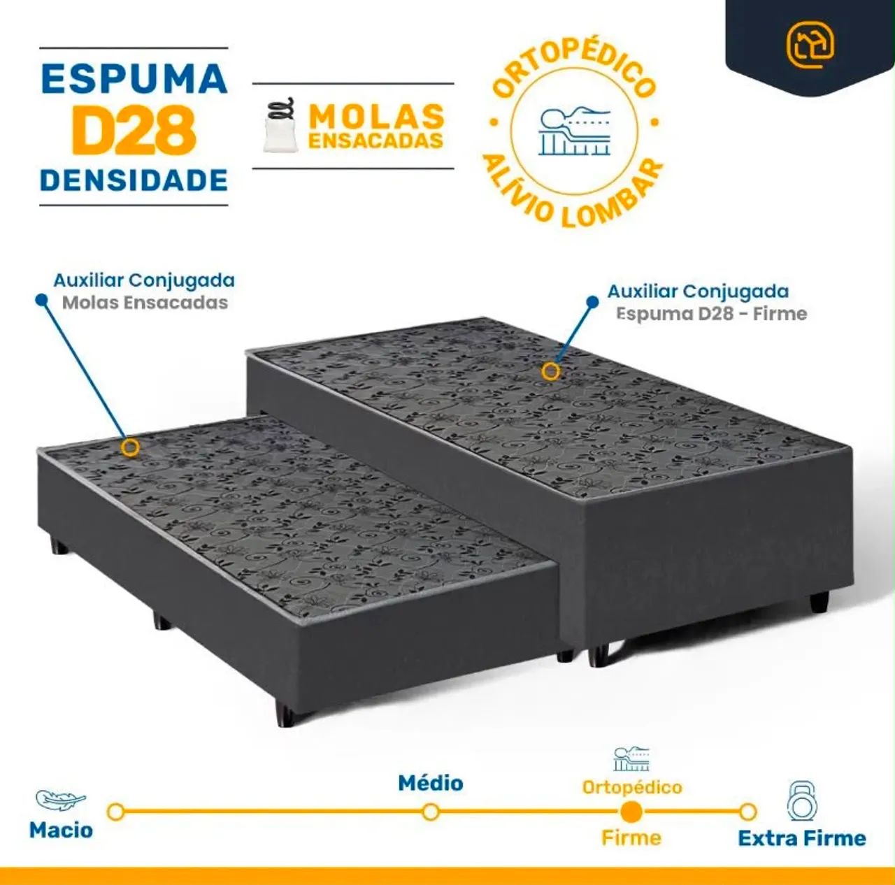 Cama Box Solteiro Conjugado Unibox - Foto 2