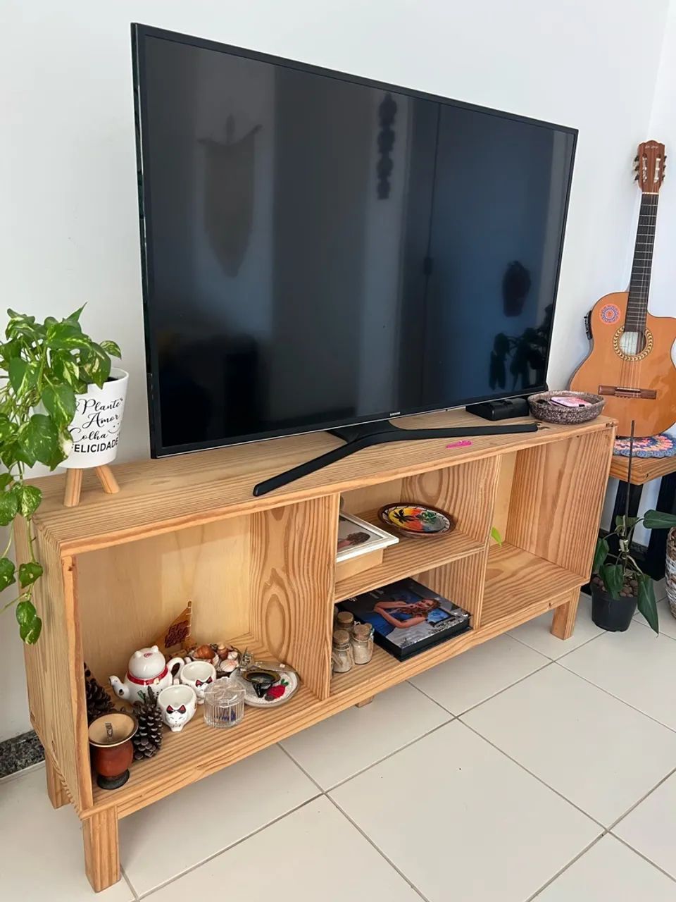     Rack de Madeira Pinus + Prateleira | Lindo e Conservado - Foto 2