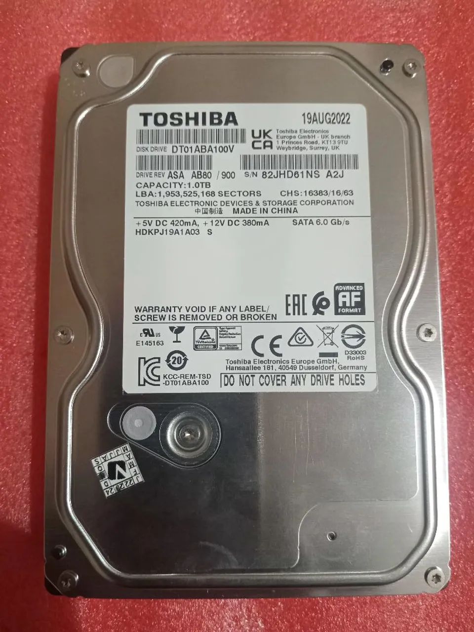 Hd 1Tb desktop novo
